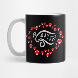 Red Mushroom Fairy Circle "Mycology Music" Mug